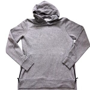 John Elliott Hooded Villain Mens Grey Melange Side Zip Sweatshirt Riri Zips